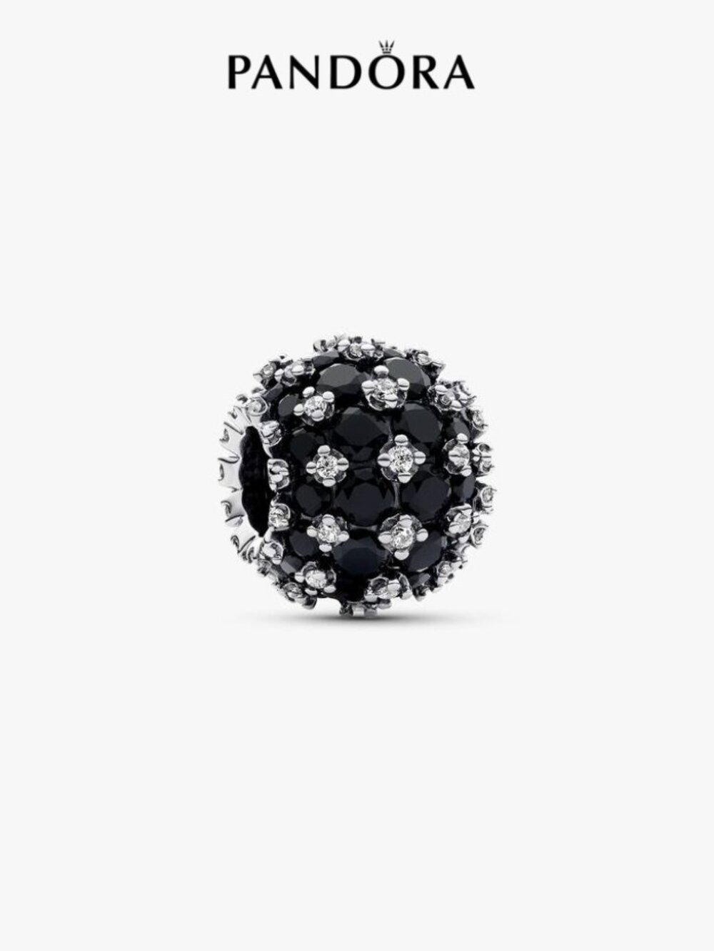 Pandora  FINAL SALE - Sparkling Pavé Round Black Charm